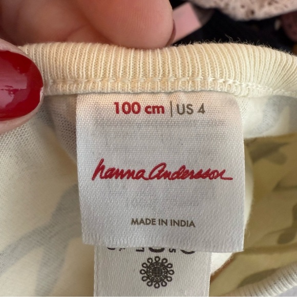 Hanna Andersson XO Hearts Playground Dress Long Sleeve Cream Black Red Size 4 - Picture 3 of 4